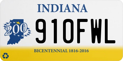 IN license plate 910FWL