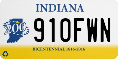 IN license plate 910FWN