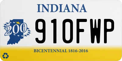 IN license plate 910FWP