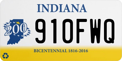 IN license plate 910FWQ