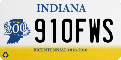 IN license plate 910FWS