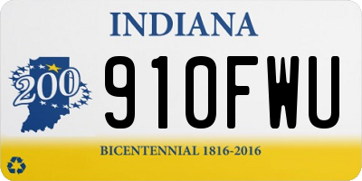 IN license plate 910FWU