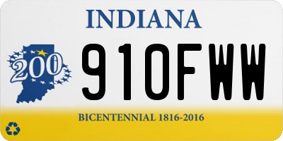 IN license plate 910FWW