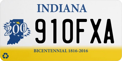 IN license plate 910FXA
