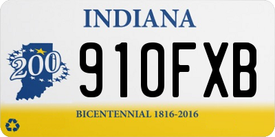 IN license plate 910FXB
