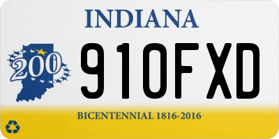 IN license plate 910FXD