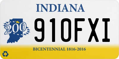 IN license plate 910FXI
