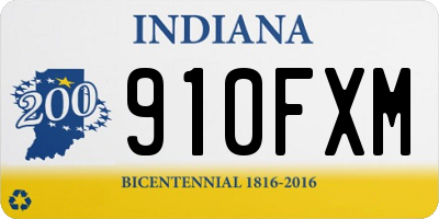 IN license plate 910FXM