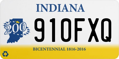 IN license plate 910FXQ