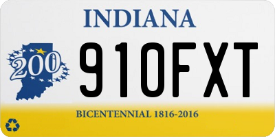 IN license plate 910FXT