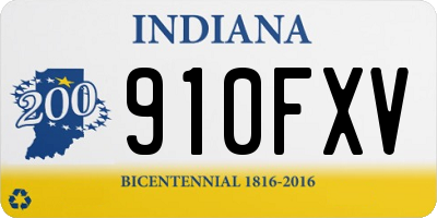 IN license plate 910FXV