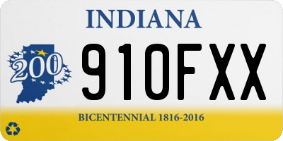 IN license plate 910FXX