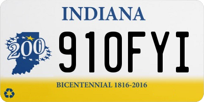 IN license plate 910FYI