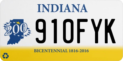 IN license plate 910FYK