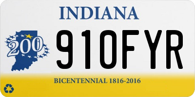 IN license plate 910FYR