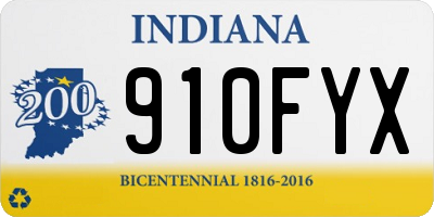 IN license plate 910FYX
