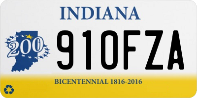 IN license plate 910FZA