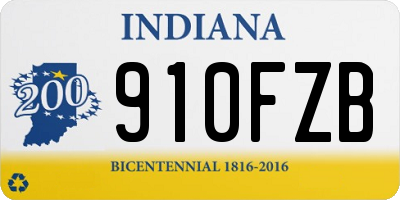 IN license plate 910FZB