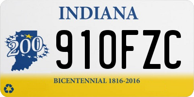 IN license plate 910FZC