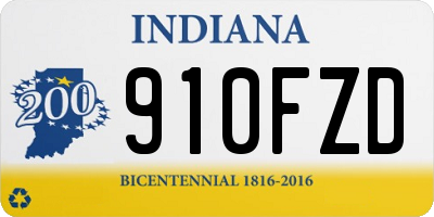 IN license plate 910FZD