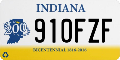 IN license plate 910FZF