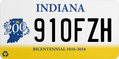 IN license plate 910FZH