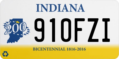 IN license plate 910FZI