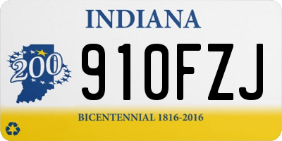 IN license plate 910FZJ