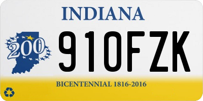 IN license plate 910FZK