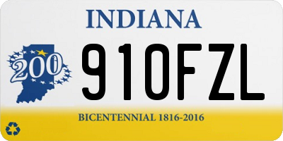 IN license plate 910FZL