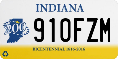 IN license plate 910FZM