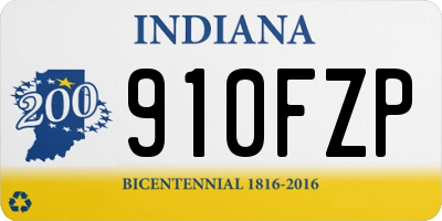 IN license plate 910FZP