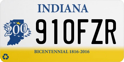 IN license plate 910FZR