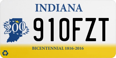 IN license plate 910FZT