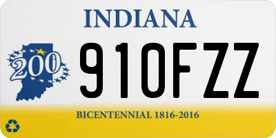 IN license plate 910FZZ