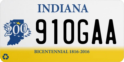 IN license plate 910GAA