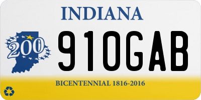 IN license plate 910GAB
