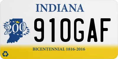 IN license plate 910GAF