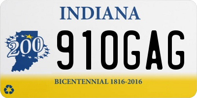 IN license plate 910GAG