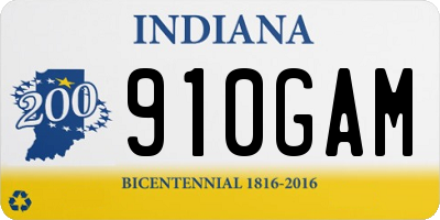 IN license plate 910GAM