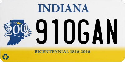 IN license plate 910GAN