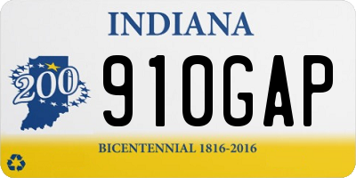 IN license plate 910GAP