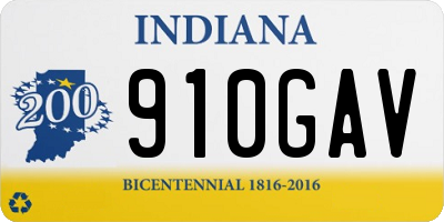 IN license plate 910GAV
