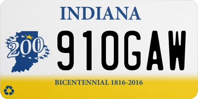 IN license plate 910GAW