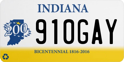 IN license plate 910GAY