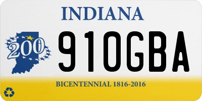 IN license plate 910GBA