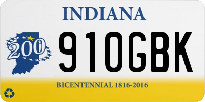 IN license plate 910GBK