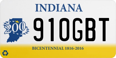 IN license plate 910GBT