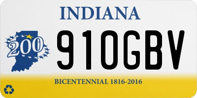 IN license plate 910GBV
