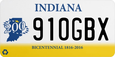 IN license plate 910GBX